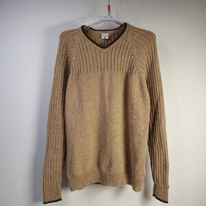 VINTAGE Columbia Sweater Mens Size‎ XL Beige Ribbed Knit Crochet